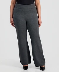 Bar Iii Trendy Plus Pull-On Flare-Leg Pants, Macy's Exclusive
