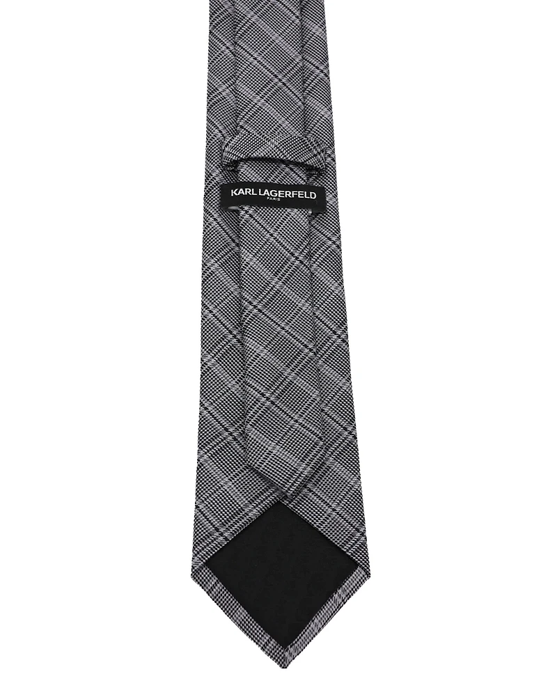 Karl Lagerfeld Paris Men's Glen Plaid Pattern Classic Tie