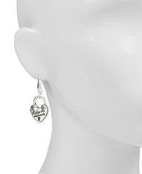 Patricia Nash Sliver Plated Heart Lock Drop Earrings
