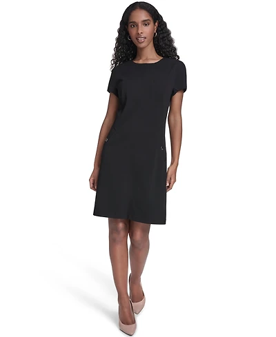 Tommy Hilfiger Women's Button-Trim Shift Dress