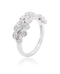 Suzy Levian Sterling Silver Cubic Zirconia Pave Brown Crossover Ring