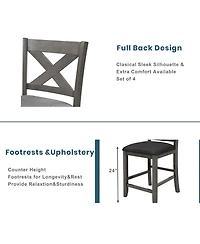 Casainc 5-Piece Counter Height Dining Set with 4 Chairs