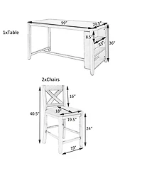 Casainc 5-Piece Counter Height Dining Set with 4 Chairs