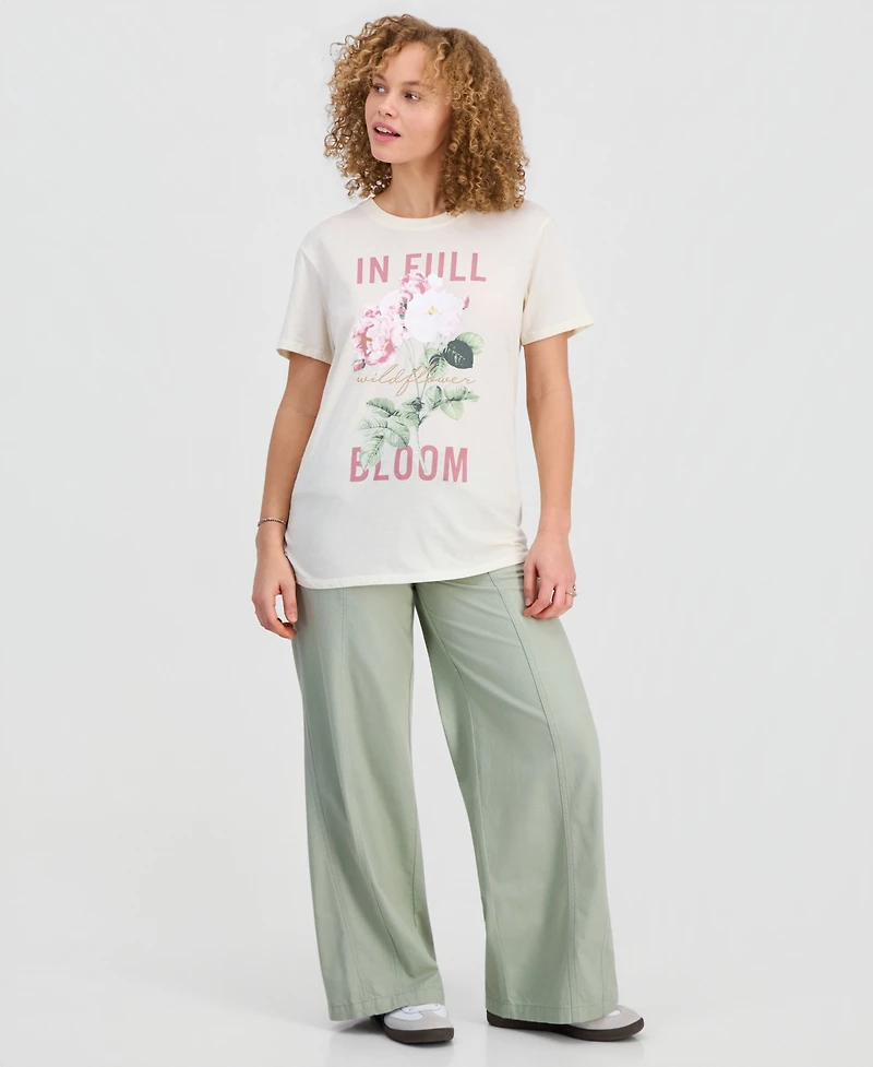 Self Esteem Juniors' Full Bloom Floral Graphic Crewneck T-Shirt