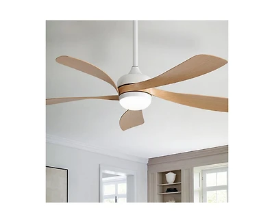 Sofucor 52-inch Modern Smart Standard 5-Blade Ceiling Fan with Remote Control and Led Light