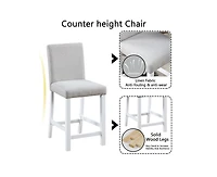 sumyeg 5-Piece Counter Height Dining Set with Crystal Accent Square Wood Table and 4 Upholstered Chairs