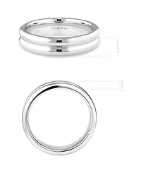 Devata Lined Band Ring Rhodium Plated Sterling Silver, 9