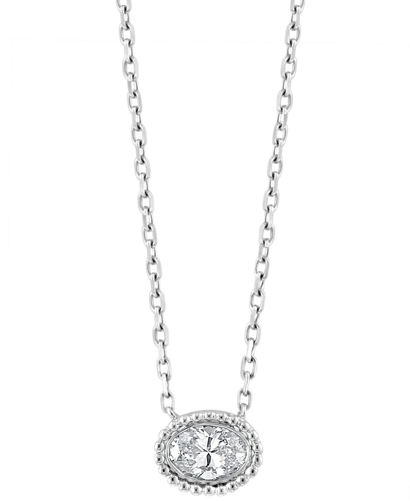 Effy Collection Diamond Oval Pendant Necklace (1/3 ct. t.w.) in 14k White Gold
