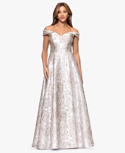 Xscape Women's Off-The-Shoulder Long Ball Gown