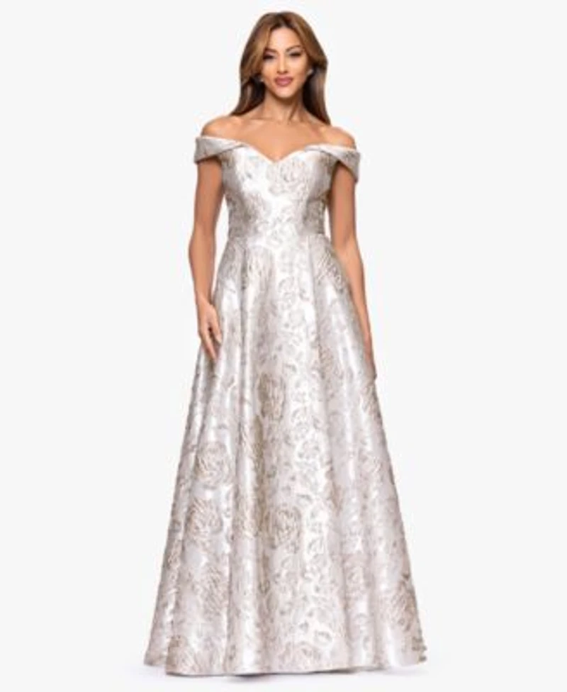 Xscape Womens Off The Shoulder Long Ball Gown