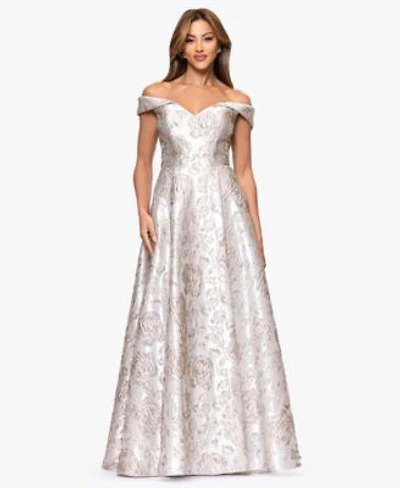 Xscape Womens Off The Shoulder Long Ball Gown
