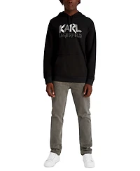 Karl Lagerfeld Paris Men's French Terry Graffiti Texture Hoodie