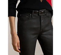 Lauren Ralph Petite Coated High-Rise Straight Ankle Jeans