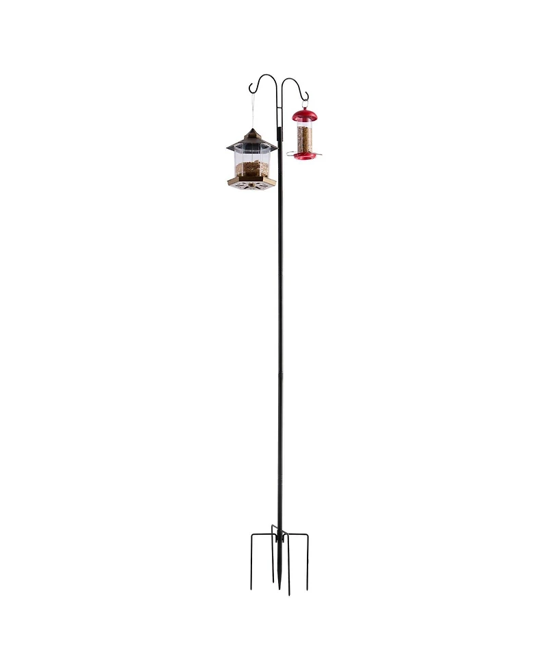 Slickblue Double Hook Shepherd Poles for Bird Feeders – 8-Pack Heavy-Duty Design