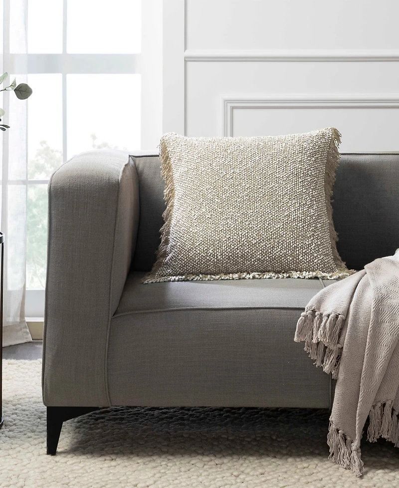 Tahari Home Heathered Fringe Decorative Pillow, 20" x