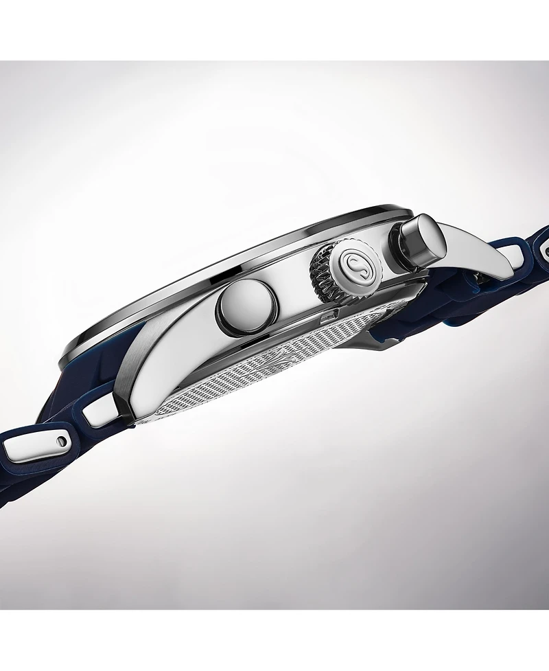 Stuhrling Velocity 4076 Chronograph Men s 43mm Quartz Watch – Multi-Function Dial, Krysterna Crystal, Silicone Strap, 50M Wr