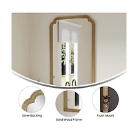 Emma+Oliver Julien Wall Mirror with Solid Wood Frame and Silver Backed Glass for Clarity for Entryways, Dining Rooms & More