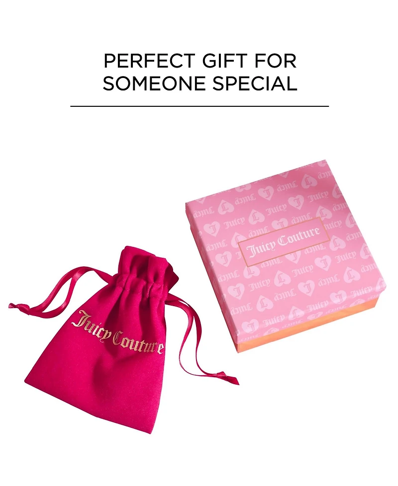 Juicy Couture Heart Bow Drop Bracelet, Gold Tone Pave