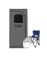 Mondawe Portable Full-Size Steam Sauna Tent with 4L 1500W Steam Generator & Chair