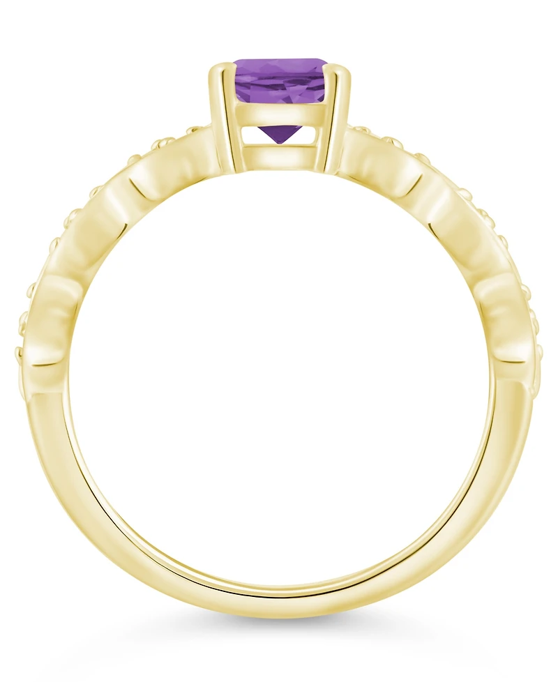 Macy's Amethyst (1-1/5 ct. t.w.) and White Diamond (1/20 Ring 10k Gold