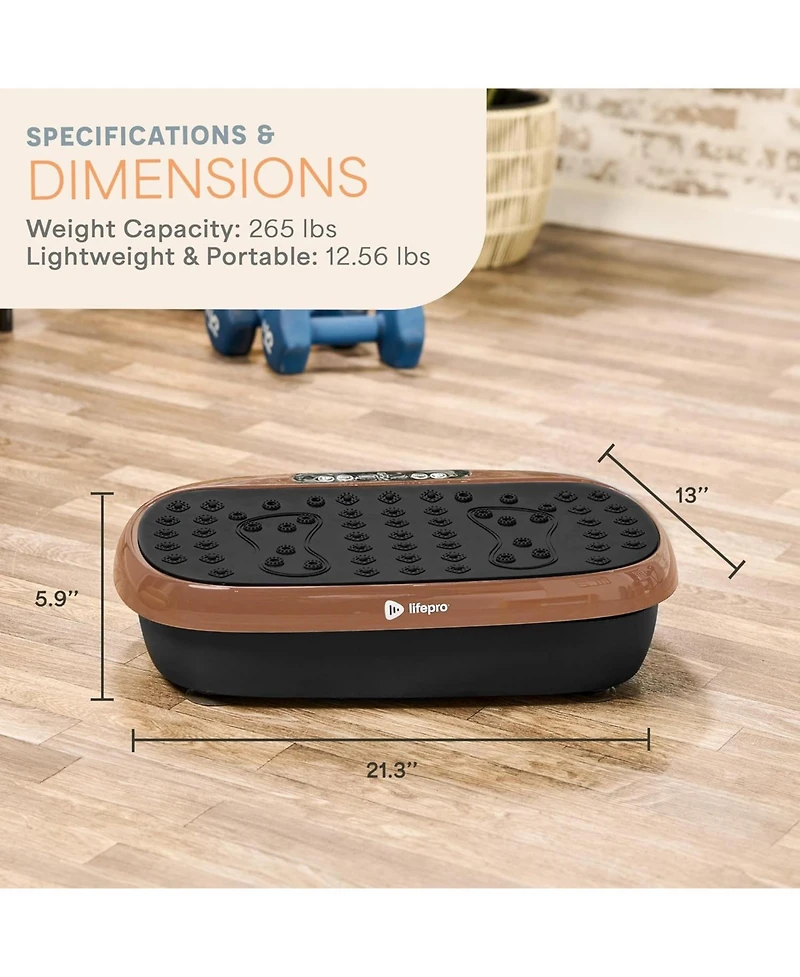 Lifepro HexaPlate Lite Vibration Plate Exercise Machine – Full Body Vibrating Platform for Lymphatic Drainage