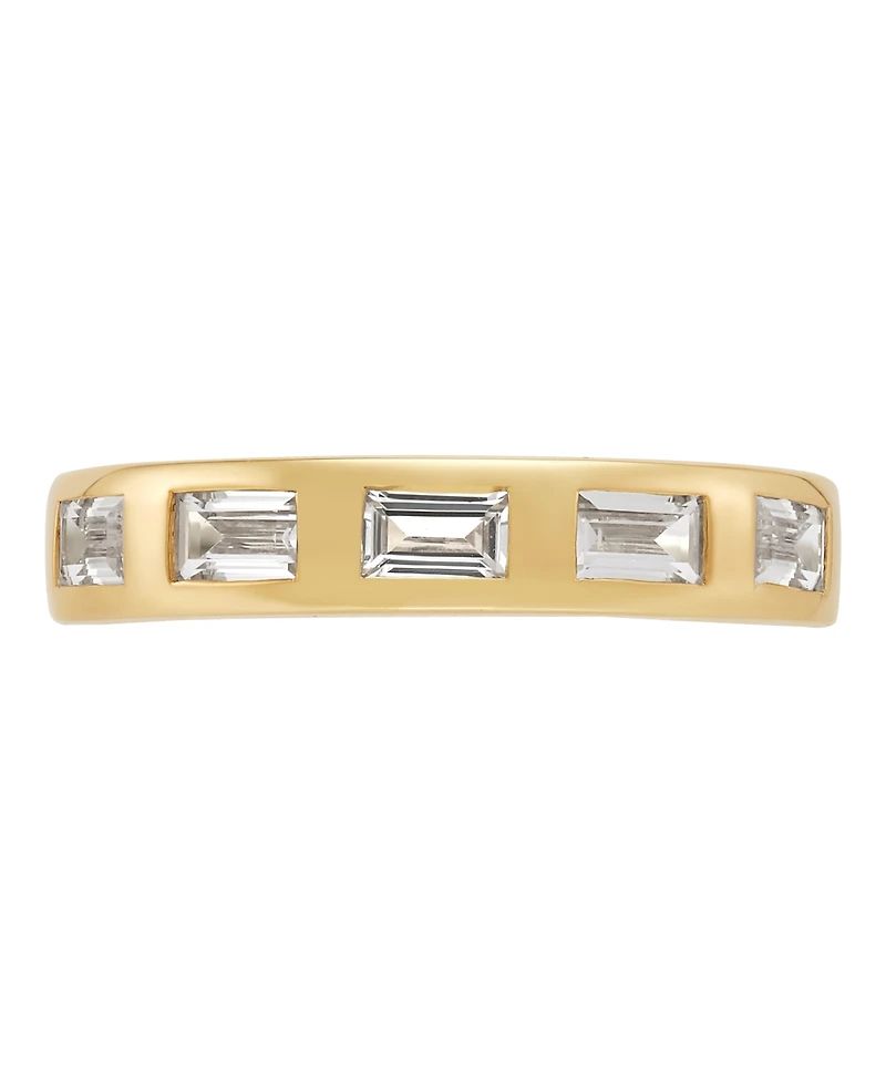 Macy's White Sapphire Band Ring (1-1/4 ct. t.w.) in 14k Yellow Gold-Plated Sterling Silver