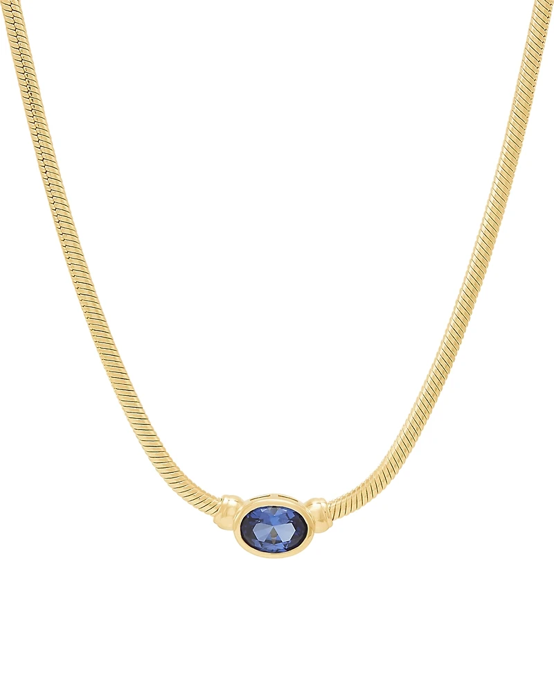 Macy's Sapphire Necklace (7/8 ct. t.w.) in 14k Yellow Gold-Plated Sterling Silver