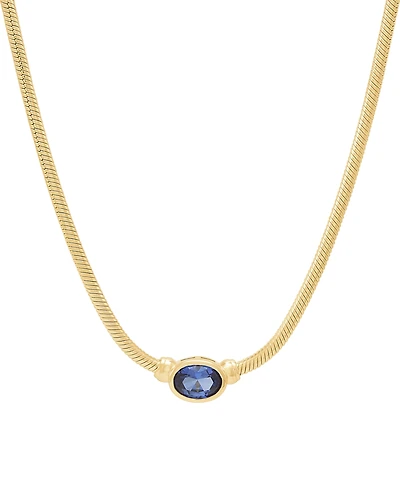 Macy's Sapphire Necklace (7/8 ct. t.w.) in 14k Yellow Gold-Plated Sterling Silver