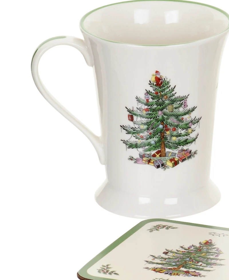 Spode Christmas Tree Mug & Coaster Set