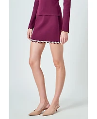 endless rose Women's Knit Scallop Mini Skirt