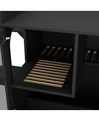 Homsee Cat Litter Box Furniture Hidden, Cat Condo Pet House with Stairs, Cat Litter House for Living Room