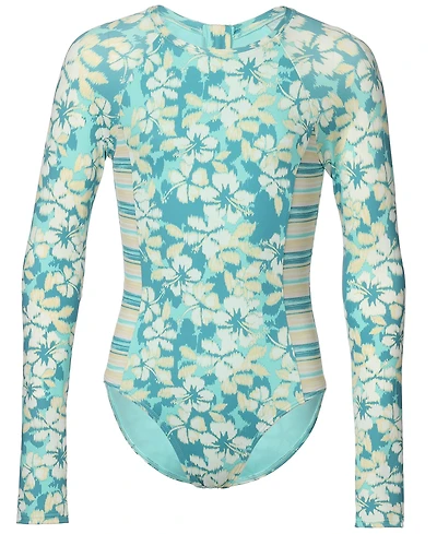 Roxy Girls' 7-16 Hibiscus Mirage Long-Sleeve One-Piece Swimsuit