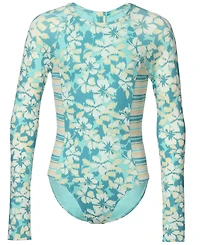 Roxy Girls' 7-16 Hibiscus Mirage Long-Sleeve One-Piece Swimsuit