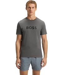 Boss by Hugo Men's Logo Print Cotton-Jersey Beach T-Shirt