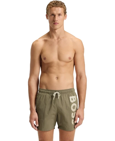 Boss by Hugo Men's Contrast-Logo Swim Shorts