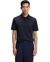 Boss by Hugo Men's Monogram Underplacket Cotton-Blend Polo Shirt
