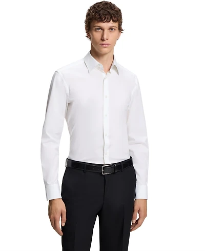 Boss by Hugo Men's Easy-Iron Stretch-Cotton Poplin Slim-Fit Dress Shirt