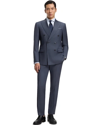 Boss by Hugo Boss Men's Two-Piece Slim-Fit Patterned Virgin Wool Suit