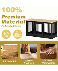 Homsee Dog Kennel Furniture, Pet Dog Cage with Sliding Door for Large Medium Small Dogs