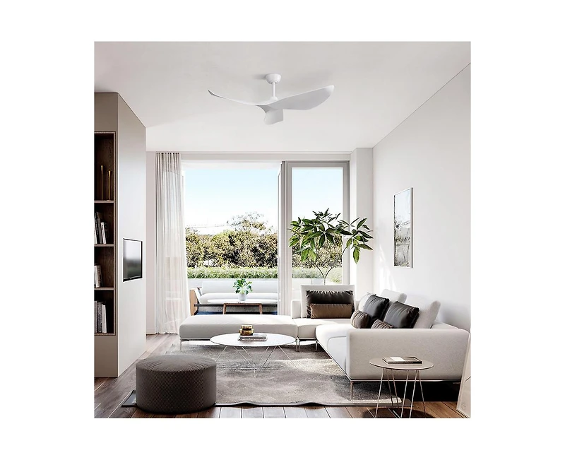 Sofucor 52-inch Light weight Modern White 3-Blade Ceiling Fans with Remote Control Function
