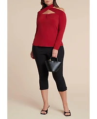 Eloquii Women's Cross Front Cut Out Top