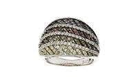 Suzy Levian New York Sterling Silver Cubic Zirconia Multi-Color Pave Ring