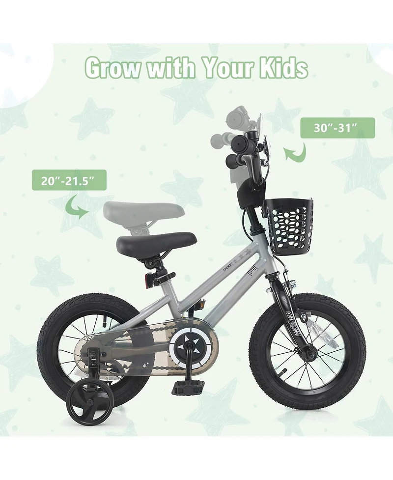 Sugift 14 Inch Kids Bike Adjustable with Transparent Chain Cover for 4-5 Years Old