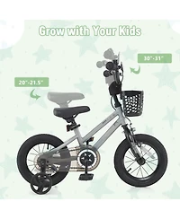 Sugift 14 Inch Kids Bike Adjustable with Transparent Chain Cover for 4-5 Years Old