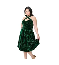 Unique Vintage Plus Criss Cross Halter Rita Flare Dress