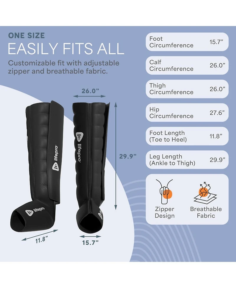 LifePro Air Compression Leg Massager for Circulation, Pain Relief, and Recovery - Covers Legs, Calf, Thigh, and Foot