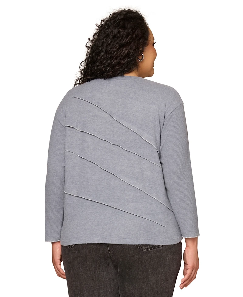 Democracy Plus Pleat Detail Crew Neck Sweater