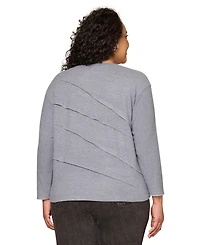 Democracy Plus Pleat Detail Crew Neck Sweater