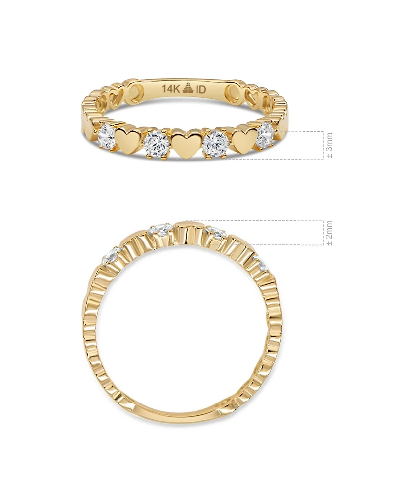 Devata Sweet Heart Ring in 14K Gold, Size 6, approx. 1.8 grams.