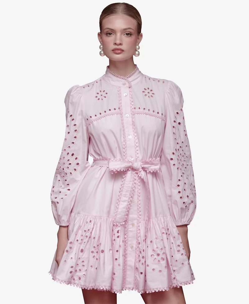 Avec Les Filles Women's Eyelet Shirtdress